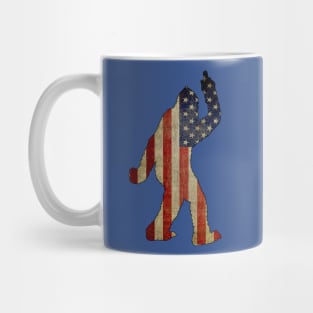 Bigfoot - Middle finger - American Flag Mug